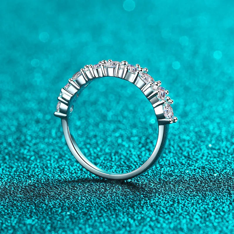 925 sterling silver jewelry full moissanite simple ring band design for wedding engagement rings