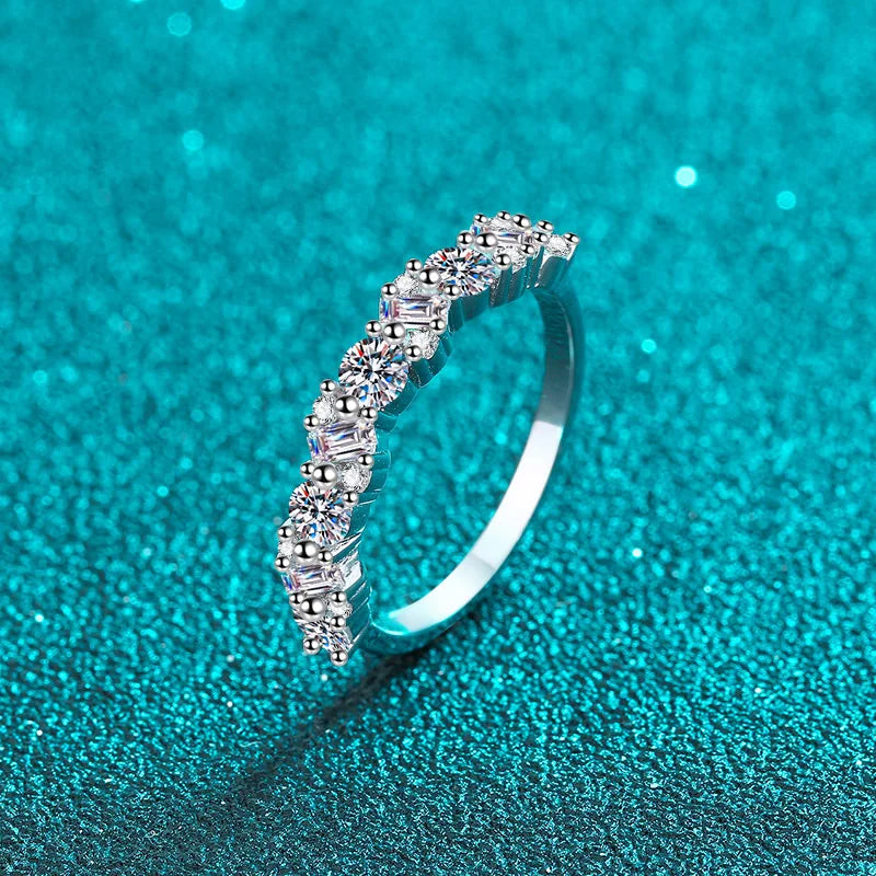 925 sterling silver jewelry full moissanite simple ring band design for wedding engagement rings