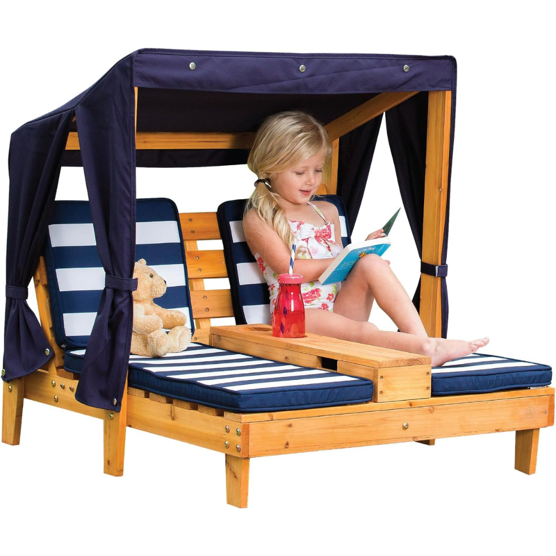 Double Garden Sun Lounger for Kids