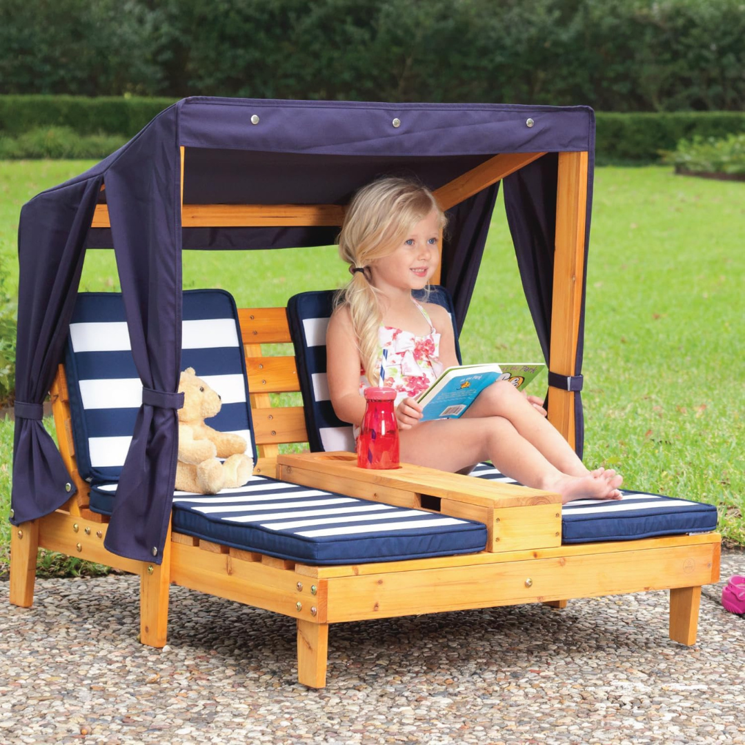Double Garden Sun Lounger for Kids