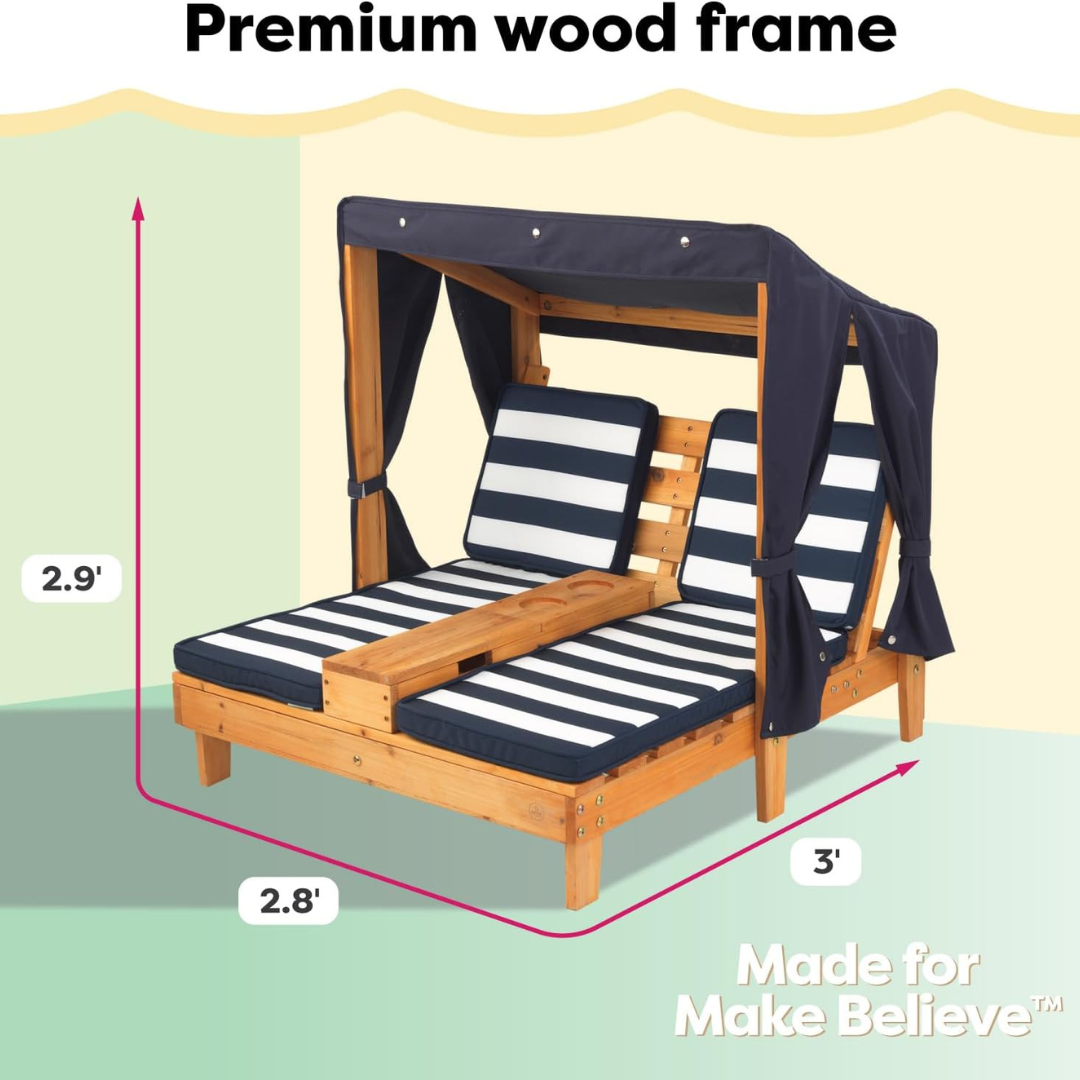 Double Garden Sun Lounger for Kids