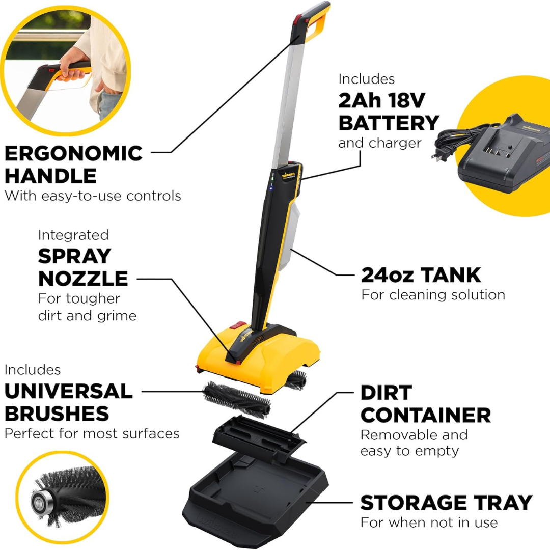 Cordless Outdoor Patio and Deck  Power Brush Cleaner