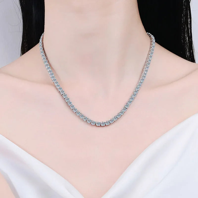 High quality Luxury Dcolor Moissanite Diamond Necklace 18k plated hiphop Chain Fine Jewelry